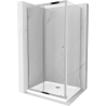 Mexen Apia sprchová kabína, posuvné dvere 100 x 80 cm, transparentnéné, chrómová + závesný bidet Flat - 840-100-080-01-00-4010