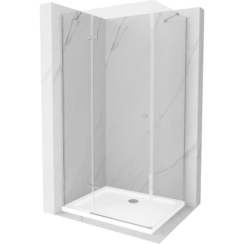 Mexen Roma sprchová kabína, kyvné dvere 70 x 80 cm, transparentnéné, chrómová + závesný bidet Flat - 854-070-080-01-00-4010