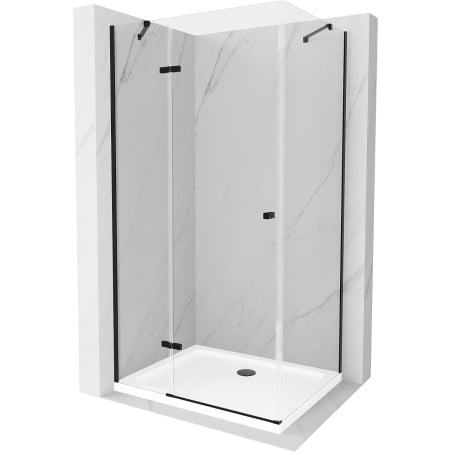 Mexen Roma sprchová kabína, kyvné dvere 90 x 70 cm, transparentnéné, čierna + závesný bidet Flat, biela- 854-090-070-70-00-4010B