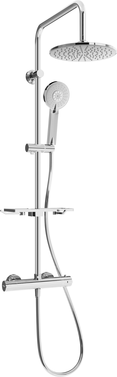Mexen KT40 stenová sprchová súprava s dažďovými tryskami a termostatickou batériou, chrómová - 771504093-00