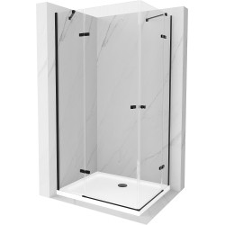 Mexen Roma Duo sprchová kabína, kyvné dvere 100 x 90 cm, transparentnéné, čierna + závesný bidet Flat - 854-100-090-70-02-4010B